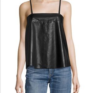 Zadig and Voltaire Deluxe Cali Black Leather Cami Top
